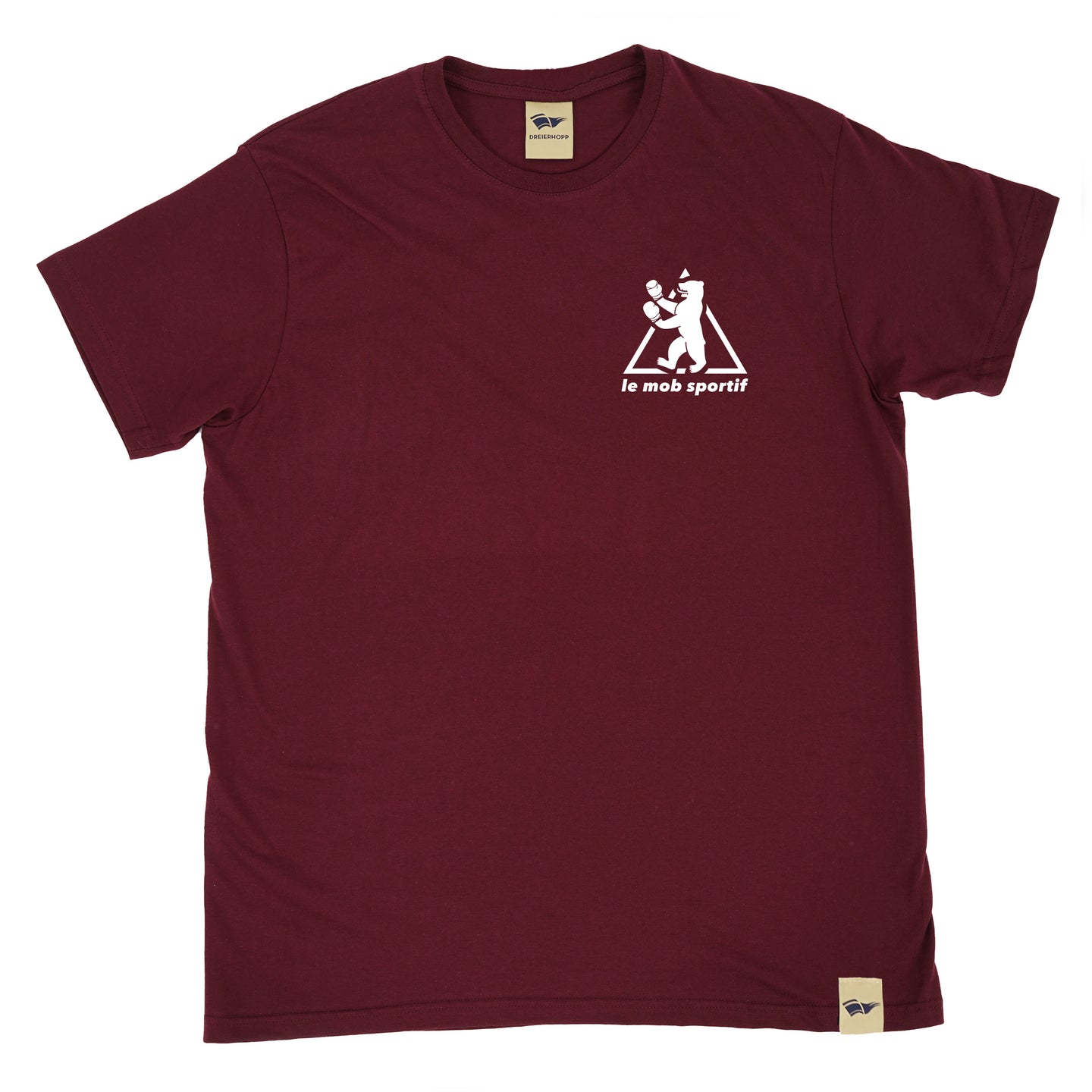 Le Mob Sportif Brustprint T-Shirt - Burgundy